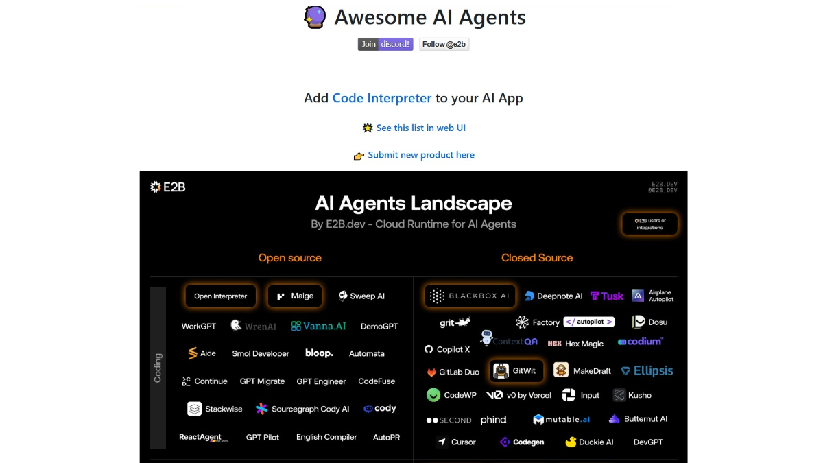 Awesome AI Agents - 最全AI Agents资源合集仓库