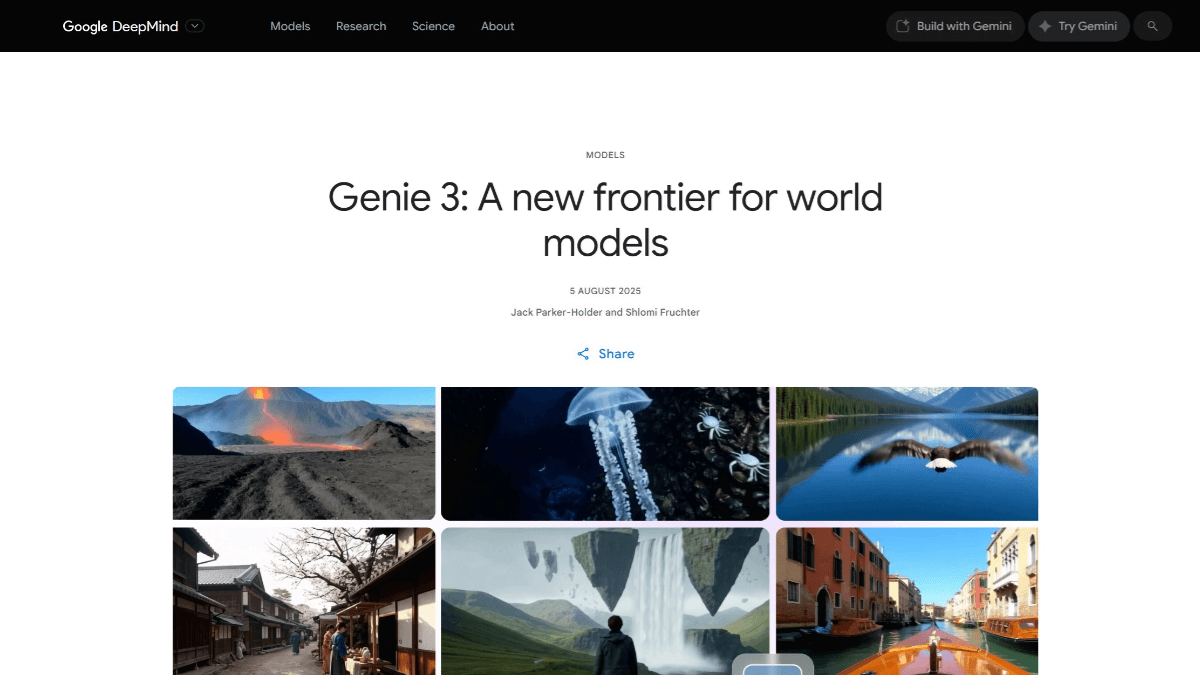 Genie 3 - 谷歌DeepMind推出的第三代通用世界模型