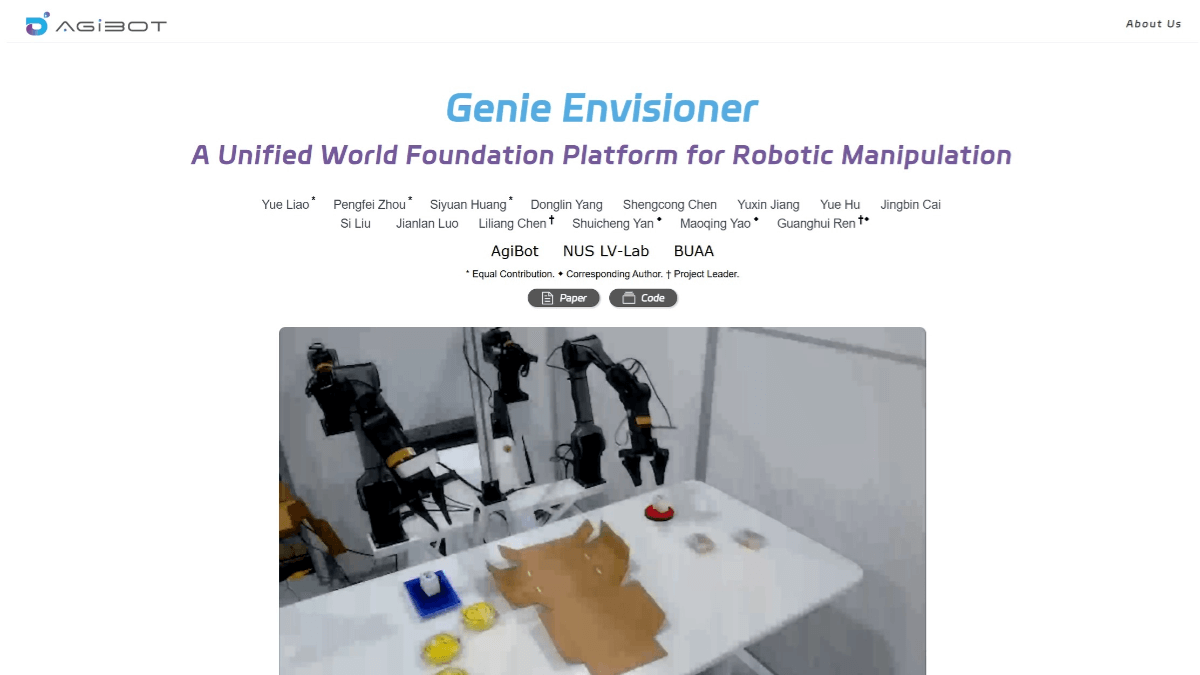 Genie Envisioner - 智元机器人开源的通用机器人平台