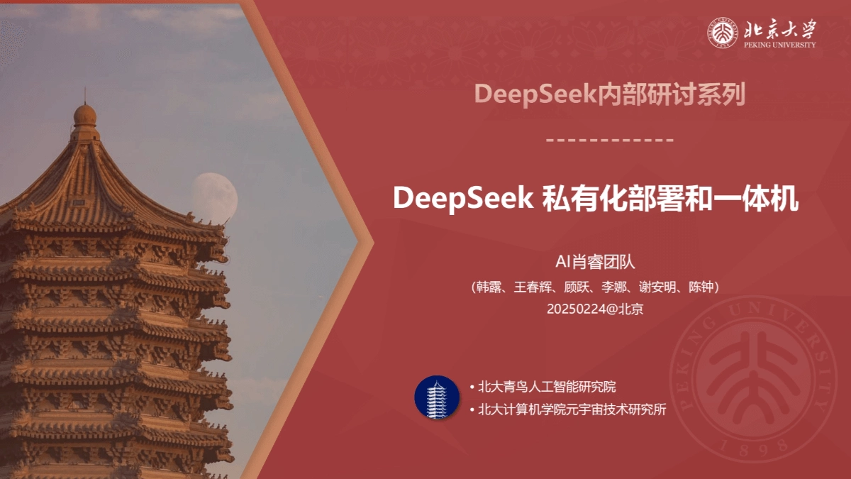 北大《DeepSeek内部研讨系列》 -  免费PDF资料下载