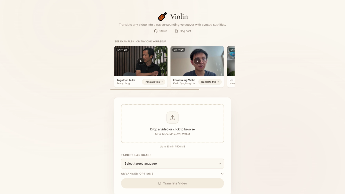 Violin - 牛津大学Kevin Lin开源的 AI 视频翻译系统